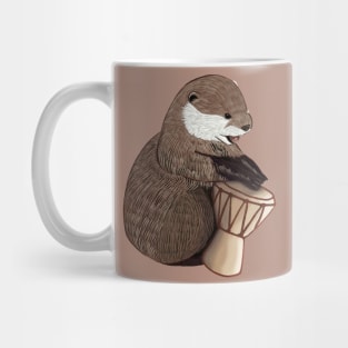 Otter plays the djemba Mug